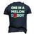 Mens One In A Melon Daddy Watermelon Dad Fathers Day Men's 3D T-Shirt Back Print Navy Blue