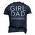 Outnumbered Dad Of Girls Men Fathers Day For Girl Dad Men's 3D T-Shirt Back Print Navy Blue