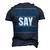 Papa Say Lelax Papa T-Shirt Fathers Day Gift Men's 3D Print Graphic Crewneck Short Sleeve T-shirt Navy Blue
