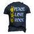 Peace Love Rock V3 Men's 3D Print Graphic Crewneck Short Sleeve T-shirt Navy Blue