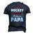 Retro My Favorite Hockey Player Calls Me Papa Fathers Day Men's 3D T-Shirt Back Print Navy Blue