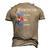 4Th Of July Usa American Flag Pug Patriotic Dad Men's 3D T-shirt Back Print Khaki