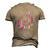 American Flag Breast Cancer Awareness Support Tie Dye Men's 3D T-Shirt Back Print Khaki