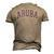 Aruba Varsity Style Navy Blue Text Men's 3D T-Shirt Back Print Khaki