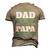 Being A Dadis An Honor Being A Papa Papa T-Shirt Fathers Day Gift Men's 3D Print Graphic Crewneck Short Sleeve T-shirt Khaki