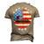 Captain Dad Pontoon Boat Retro Us Flag 4Th Of July Boating Zip Men's 3D T-shirt Back Print Khaki