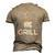 Dad King Of The Grill Bbq Fathers Day Barbecue Men's 3D T-Shirt Back Print Khaki