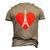 Eiffel Tower Heart For Paris Downtown France City Of Love Men's 3D T-Shirt Back Print Khaki
