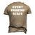 Event Parking Staff Attendant Traffic Control Men's 3D T-Shirt Back Print Khaki