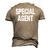 Fathers Day Special Agent Hero Men's 3D T-Shirt Back Print Khaki