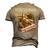 Hunting Vegetarian Old Indian Word Men's 3D Print Graphic Crewneck Short Sleeve T-shirt Khaki