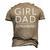 Outnumbered Dad Of Girls Men Fathers Day For Girl Dad Men's 3D T-Shirt Back Print Khaki
