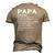 Mens Papa Definition Noun Nutrition Fathers Day Grandpa Men's 3D T-Shirt Back Print Khaki