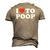 Red Heart I Love To Poop Men's 3D T-Shirt Back Print Khaki