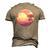 Retro 80S Vaporwave Aesthetic Tropical Sunset 90S Vaporwave Men's 3D T-Shirt Back Print Khaki