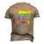 T Rex Dinosaur Lgbt Gay Pride Flag Allysaurus Ally Men's 3D T-Shirt Back Print Khaki