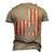 Usa Flag Day Deer Hunting 4Th July Patriotic Men's 3D T-shirt Back Print Khaki