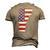 Vermont Map State American Flag 4Th Of July Pride Tee Men's 3D T-Shirt Back Print Khaki