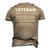 Veteran Definition Funny Proud Veteran Military Meaning T-Shirt Men's 3D Print Graphic Crewneck Short Sleeve T-shirt Khaki
