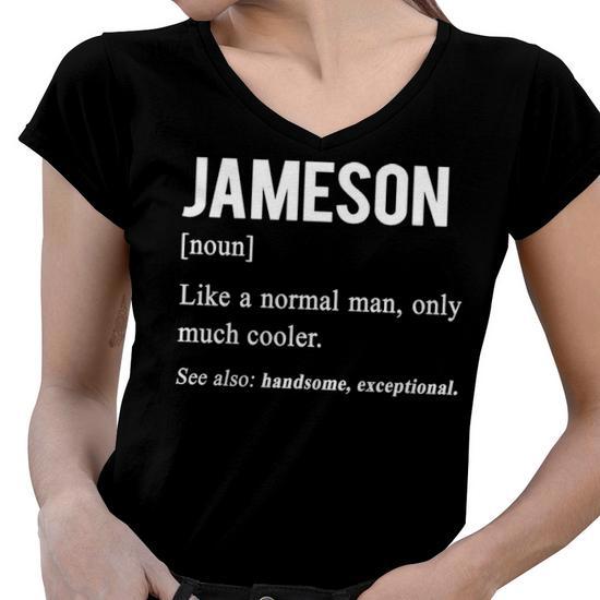 Jameson Name Gift Jameson Funny Definition Women V Neck T Shirt Seseable UK