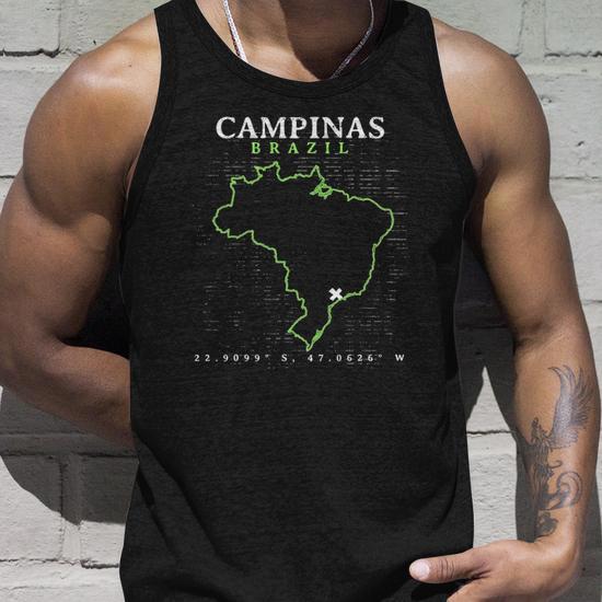 Brazil Campinas Coordinates Vintage Brazilian Unisex Tank Top