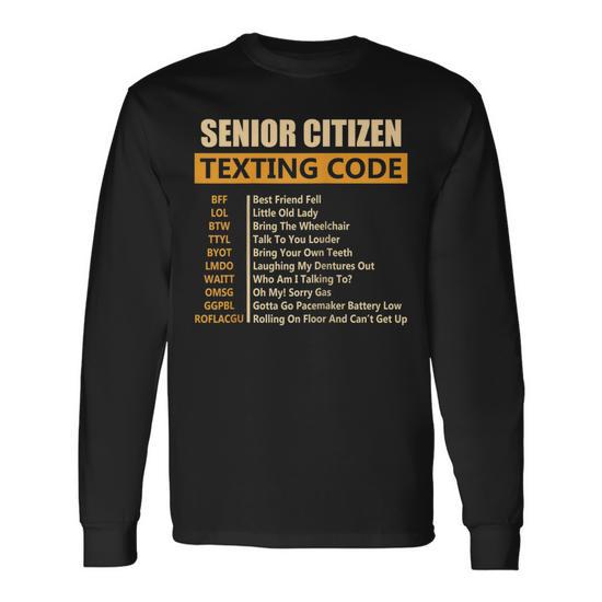 Senior Citizen Texting Code Amazing Print For Old People V8 Long