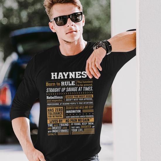 Haynes Name Haynes Born To Rule Long Sleeve T Shirt Seseable UK