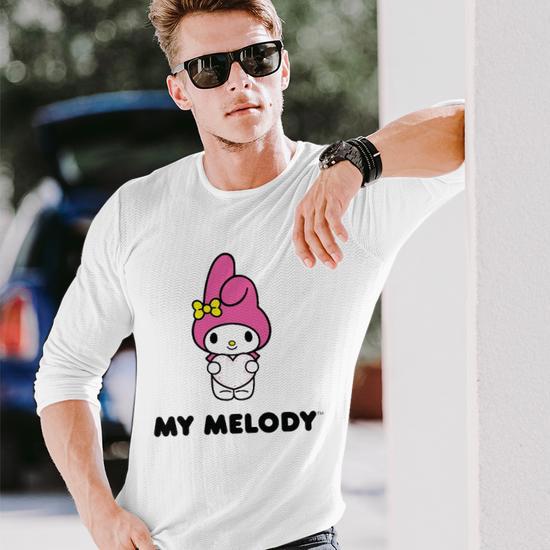 Melody Long Sleeve T-shirt 白 L My Melody Character Front And Back Long Sleeve T-Shirt T-Shirt