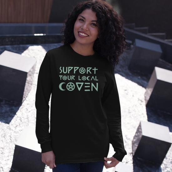Support Your Local Coven Witch Clothing Wicca Long Sleeve T-Shirt T-Shirt