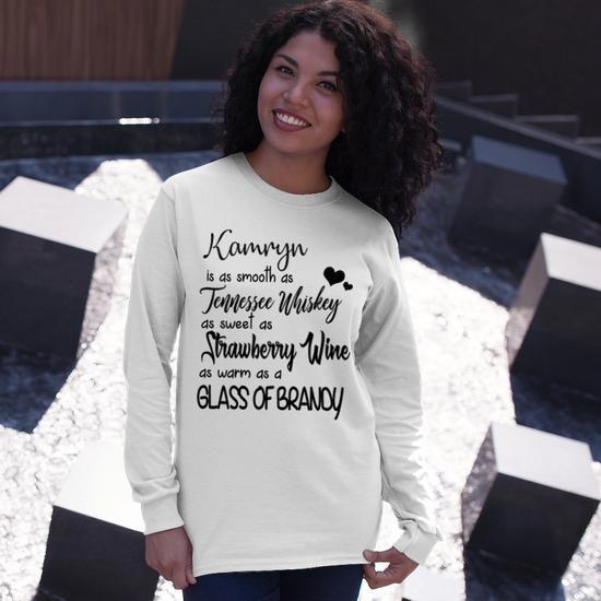 Women's Country Music Sweatshirt - Smooth As Tennessee Whiskey Print, Long Sleeve Pullover, Loose Casual Fit