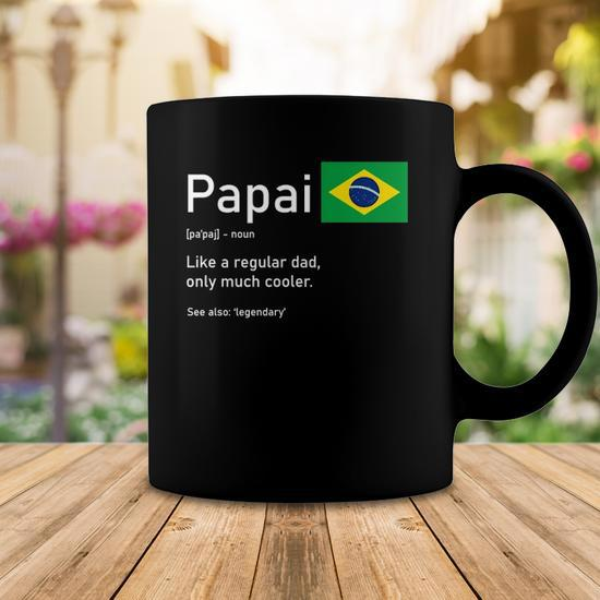 Best Papai Ever Awesome Brazilian Dad Brazil Zip Up Hoodie Back