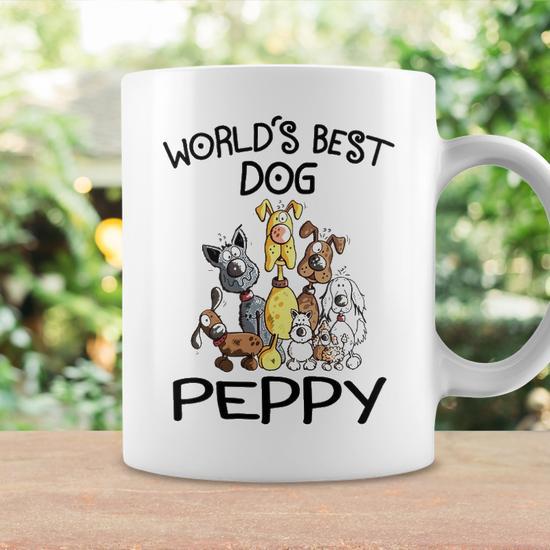 Peppy Grandpa Gift Worlds Best Dog Peppy Coffee Mug Seseable UK