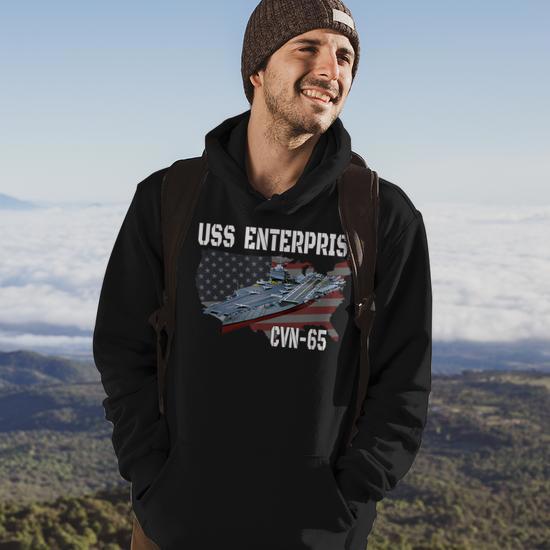USS Enterprise CVN-65 Aircraft Carrier Veterans Day Hoodie