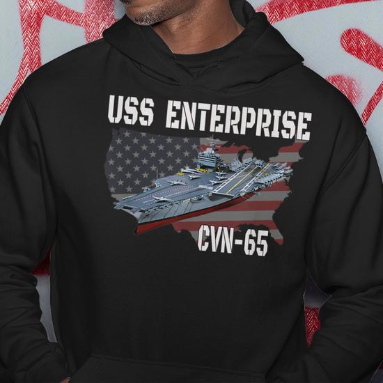 USS Enterprise CVN-65 Aircraft Carrier Veterans Day Hoodie