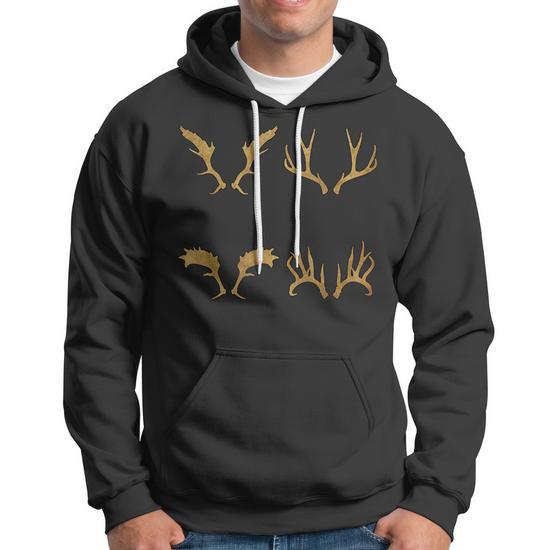 Deer hoodie with antlers sale