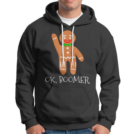 Ok Boomer Meme Millennials Gen Z Funny Xmas Gingerbread Man Hoodie
