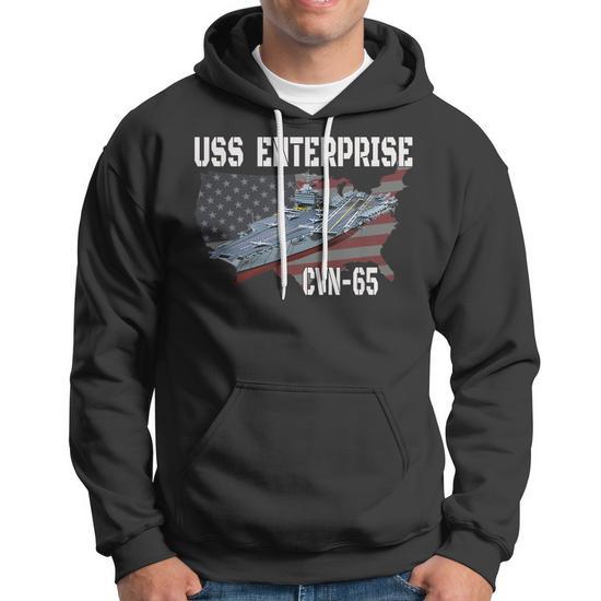 USS Enterprise CVN-65 Aircraft Carrier Veterans Day Hoodie