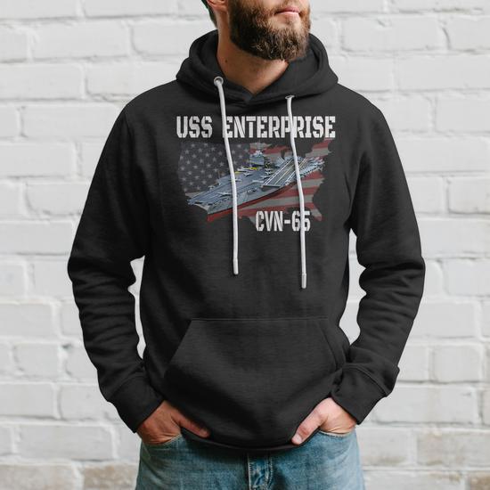 USS Enterprise CVN-65 Aircraft Carrier Veterans Day Hoodie