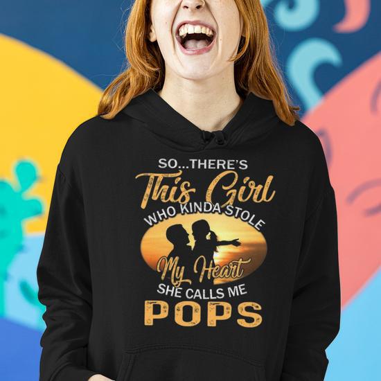 Theres This Girl Stole My Heart She Call Me Pops Women Hoodie Mazezy UK