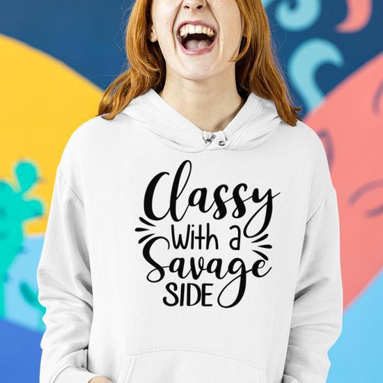 Classy With A Savage Side Women Hoodie Thegiftio UK