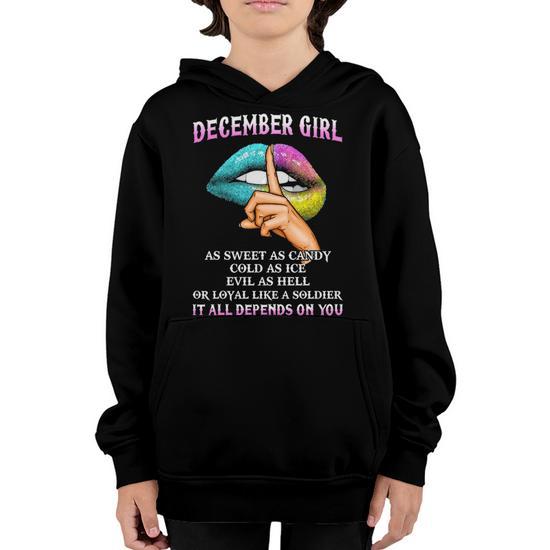 December Girl Evil As Hell It All Depends On You Youth Hoodie Seseable UK