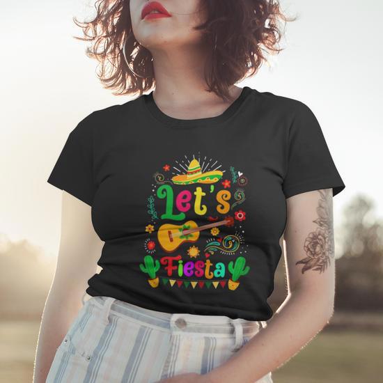 Cinco De Mayo Mexican Guitar Cactus Lets Fiesta Men Women Women T-shirt