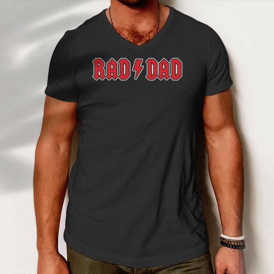 Mens Rad Dad Cool Vintage Rock And Roll Funny Fathers Day Papa Men