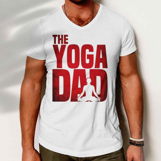 Mens Yoga Dad Meditation Namaste Fathers Day Gift Men V-Neck Tshirt