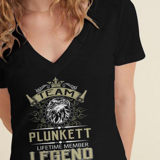 Team Plunkett Lifetime Member Legend Women's Jersey T-Shirt - Back View