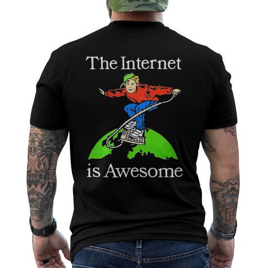 The Internet Is Awesome Internet Surfing Men's Back Print T-shirt