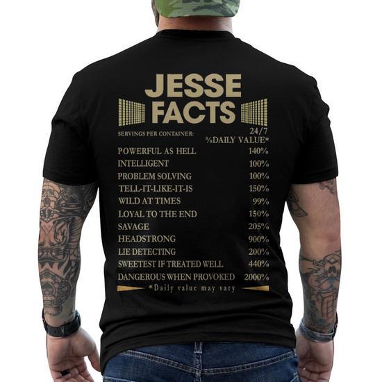 Jesse Name Jesse Facts Men's T-Shirt Back Print - Seseable