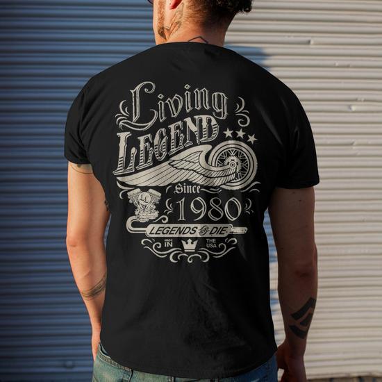 45th Birthday Shirt For Men - 'Living Legend 1980' Funny T-Shirt | Legends Never Die Gift For Him