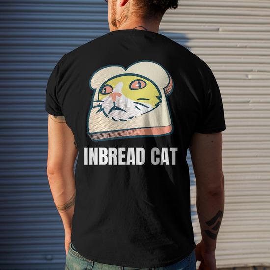 Inbread Toasted Cat Meme Toast Bread Kitten Men s Back Print T shirt Mazezy