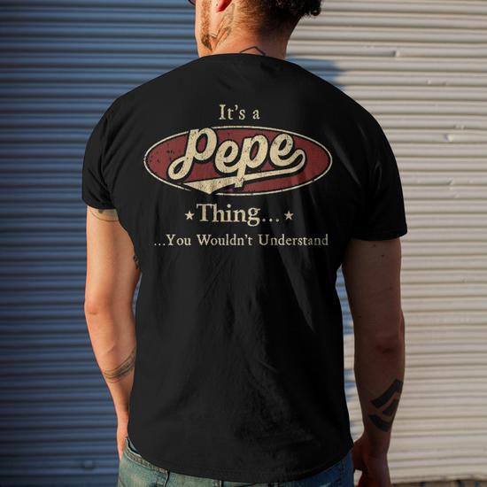 Pepe Name Print T Shirts Shirts With Name Pepe Men's T-Shirt Back